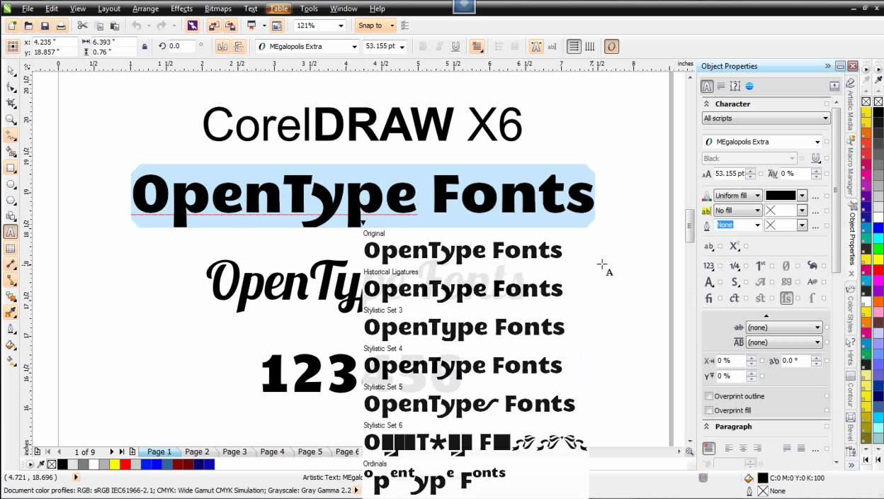 free corel fonts